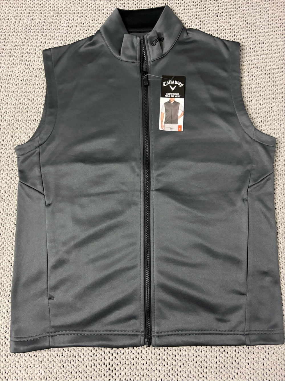 Callaway Men's Gray Full-Zip Golf Vest